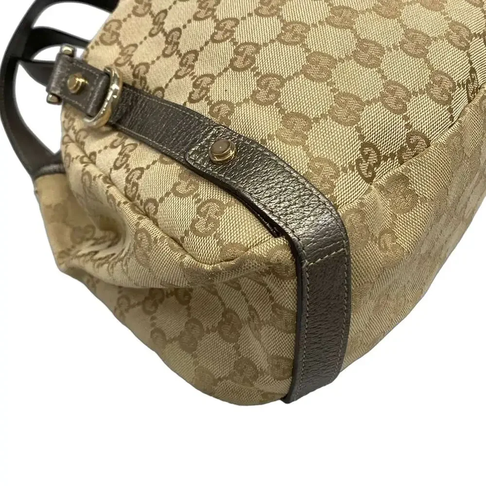 Gucci GG Pattern, Abbey Tote Bag 130736 Beige Gold Jacquard Leather